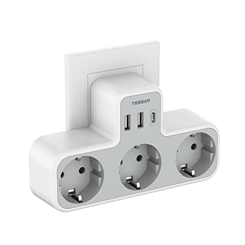 Extensão Elétrica TESSAN 1.5m com 3 Tomadas e 2 Portas USB TESSAN - Fontes de alimentação elétrica - 3 tomadas, 2 portas USB, 1.5m
