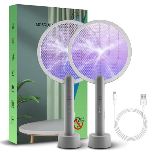 Mata-Insetos MOSILLER Mosiller Raqueta Matamoscas Elétrica 2 em 1 e Mata-Insetos Mosiller - Armadilhas de controle de pragas - mosquitos, recarregável, potente, seguro