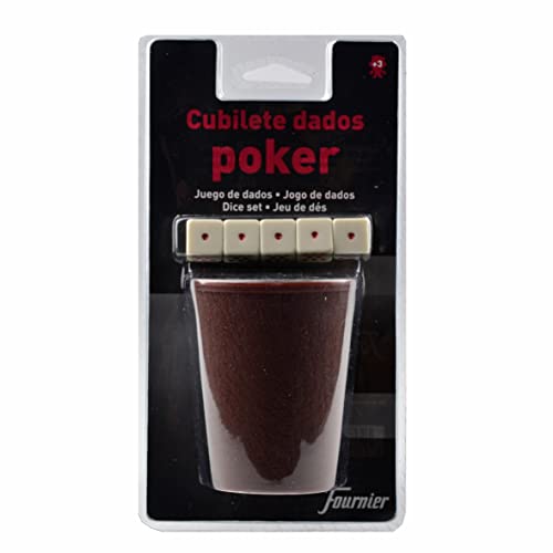 Porta de Bilhetes e Dados Fournier 102006 | Preto, Amarelo Fournier - Jogos - plástico, tampa, 5 dados, jogos