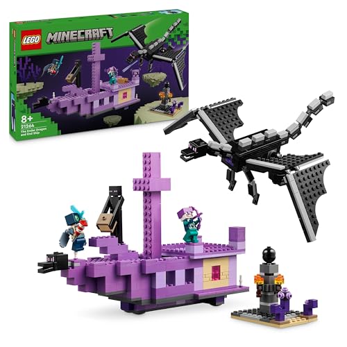LEGO Minecraft: O Dragão do Ender e a Nave do End - 21264 (Idade Mínima Recomendada: 8 anos) LEGO - Blocos de encaixe - minecraft, Ender Dragon, Nave do End, lego, 8 anos