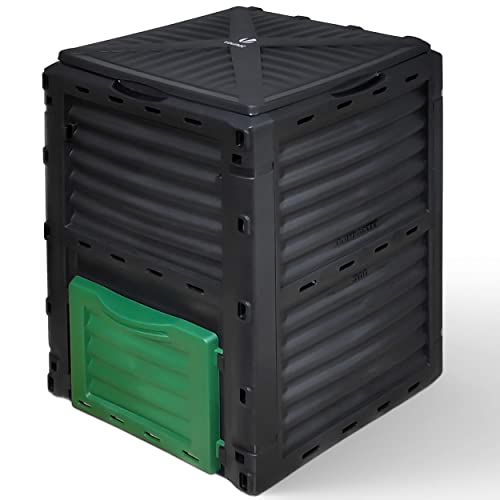 Compostor de Jardim VOUNOT com 3.000 L (Preto - Aço) VOUNOT - Pósteres, impressões e arte visual - compostagem rápida, 3.000 L, click montagem, preto
