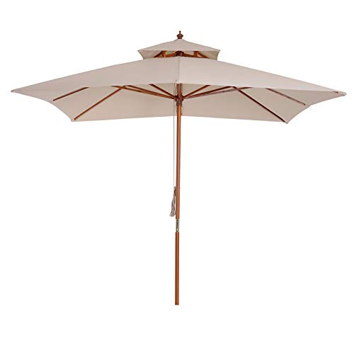 Guarda-Sol Outsunny | 300 x 300 x 280 cm - Bege Outsunny - Móveis de exterior - 300x300x280 cm, bege