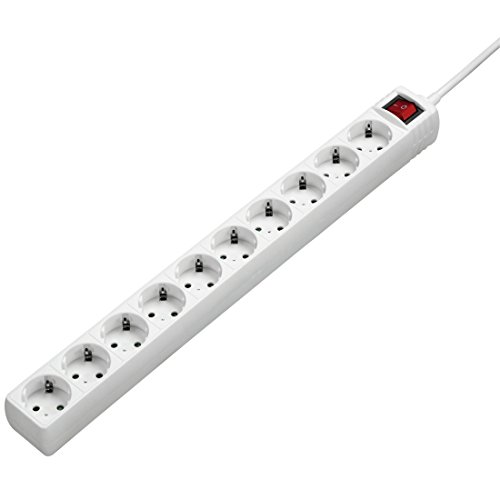 Estabilizador de Corrente HAMA 00137234 Branco Hama - Filtros de linha e supressores de surtos - 10 tomadas, visor LED, entrada type F, interruptor ligar/desligar