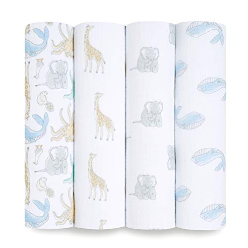 Aden & Anais Essentials Swaddle 112X112 Cm 4 Unidades Aden & Anais - Roupa de cama e cama - macios, transpiráveis, 4 unidades