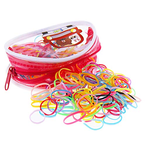 Fontee 400 Unidades Goma de Cabelo Multi Cor Fontee Baby - Prendedores de rabo de cavalo - goma de cabelo, multi cor, 400 unidades