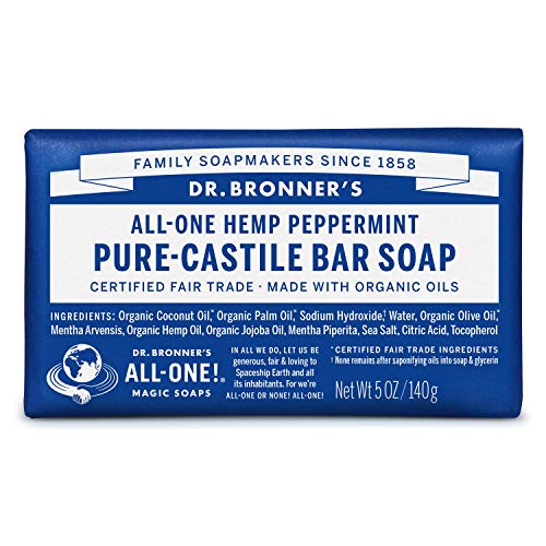Dr. Bronner's Peppermint Soap Bar 140g (Recondicionado Sinais de Uso) Dr. Bronner's - Sabonete em barra - peppermint, soap bar, 140g, recondicionado
