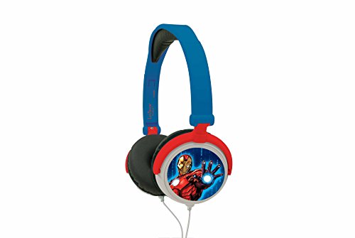 Auscultadores com Fio LEXIBOOK HP010AV (On Ear - Azul) Lexibook - Fones de ouvido e headsets - capitão américa, leves, dobráveis, ajustável
