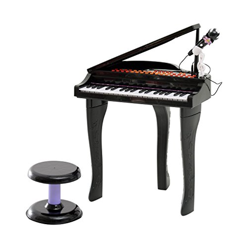 Mini Piano Infantil HOMCOM com Microfone (Idade Mínima Recomendada: 3 anos) HOMCOM - Brinquedos - microfone, madeira, metal, 37 teclas