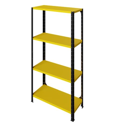 Estante Metálico DOMINION METAL (Preto e Amarelo) Kind Perfis e Derivados S. A. - Prateleiras industriais - metal, ajustável, livros, decorativos