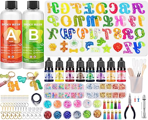 Kit de Artesanato de Resina Transparente com 218 Peças JIDJIX - Kits de artesanato de brinquedos - resina, transparente, 218 peças