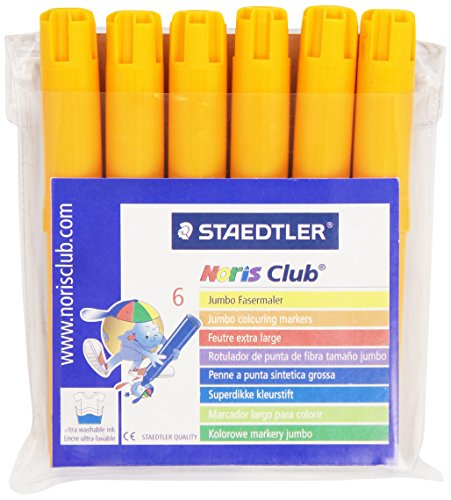 Marcador STAEDTLER 340 (Amarelo - 6 Unidades) Staedtler - Instrumentos de escrita e desenho - fibra, tinta água, lavável, corantes alimentares