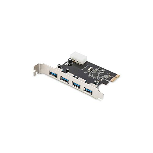 Placa de Rede DIGITUS DS-30221-1 (USB - 5000 Mbits) Digitus - Placas e adaptadores de rede - usb, PCI Express x1, 5000 mbit/s, 4 usb 2.0, 4 usb 3.0
