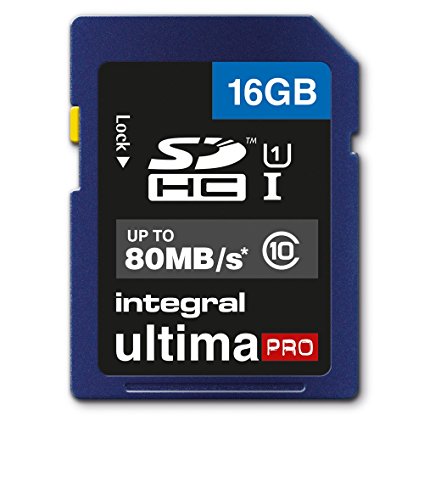 Cartão de Memória SD INTEGRAL Ultima Pro (16 GB - Class 10, UHS-II) Integral Memory - Cartões de memória flash - 16 gb, Class 10, uhs-ii, 80 MB/s