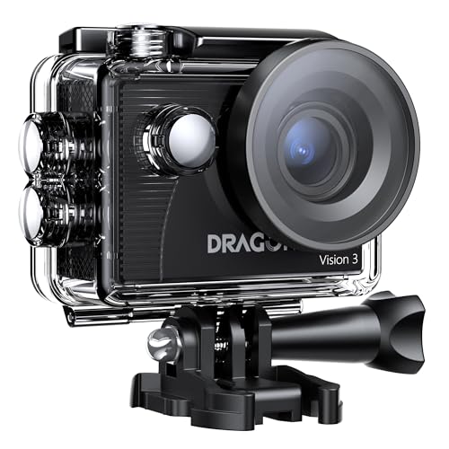 Action Cam DRAGON TOUCH Vision 3 (4K - 20 MP) Dragon Touch - Peças e acessórios para câmeras - 4k, 20 mp, full hd, bateria recarregável