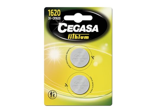 Pilha Recarregável CR1620 (Lítio - 3 V) Cegasa - Baterias - litio, 3 V, 1200 mAh, cilíndrico