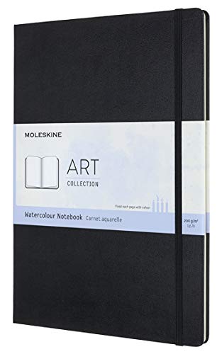 Caderno de Desenho Moleskine Classic Watercolor - Preto Moleskine - Papel de arte e artesanato - watercolor, papel especial, bolsa interior