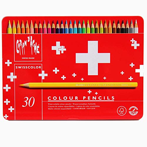 Lápis Cor CARAN DACHE Swisscolor Aquarell 30 S Caran d'Ache - Lápis - resistentes à água, hexagonal, 3 mm, traços suaves