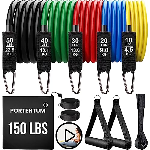 Goma Elástica de Musculação 10 Unidades (Recondicionado Sinais de Uso) PORTENTUM - Levantamento de peso - 10 unidades, latex natural, resistência, forca