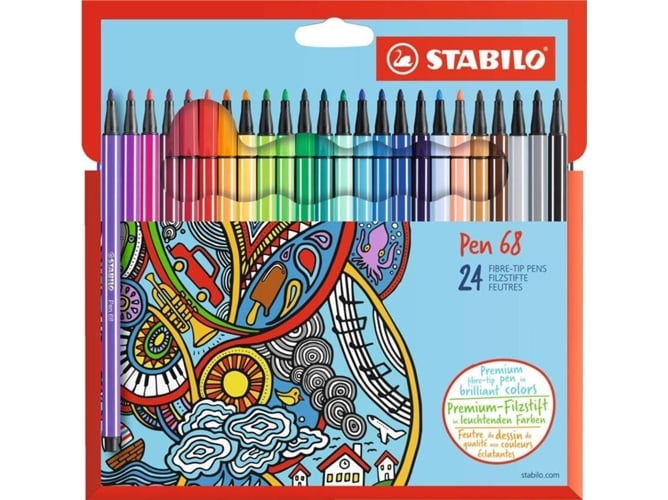 Marcadores Fineliner STABILO Pen 68 Fine 0.4mm Stabilo - Canetas - fino, 0.4mm, área, resistente