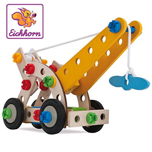 Brinquedo de Construção JBM TOYS 100039022 Eichhorn - Brinquedos de conjunto de construção - 65 peças, madera de haya, tornillos plástico, ruedas goma