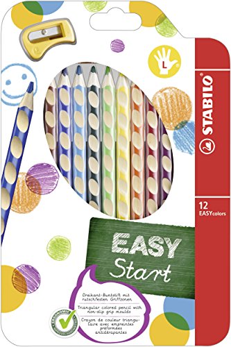 Lápis de Cor STABILO EasyColors 12 peças Stabilo - Lápis - 12 peças, ergonômico, triangulares, crianças