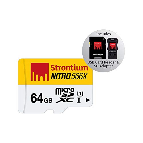 Cartão de Memória MicroSDXC STRONTIUM NITRO 64GB Strontium - Cartões de memória flash - 64 gb, MicroSDXC, Classe 10, 90 MB/s