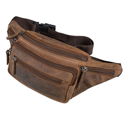 Bolsa STILORD Zion (Couro - Castanho - 10x8x2 cm) STILORD - Bolsas de cintura - couro, castanho, 10x8x2 cm