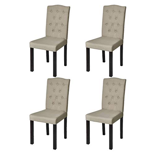 Conjunto de 4 Cadeiras TECIDO VIDAXL (Bege - Poliéster) vidaXL - Cadeiras - conjunto, cadeiras, tecido, vidaxl, bege, poliéster