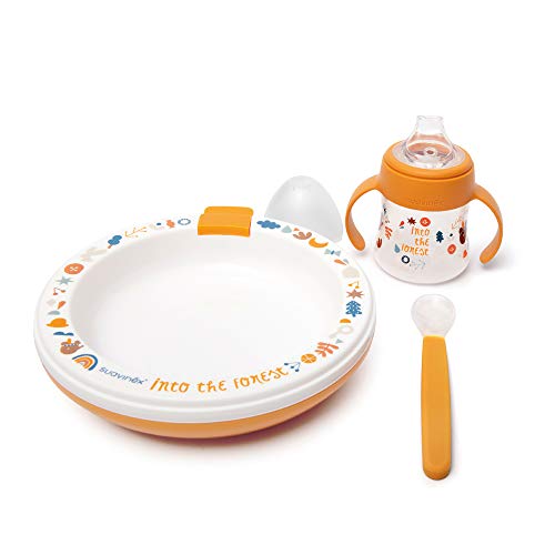 Conjunto de Aperitivos com Prato Térmico e Biberão Suavinex (Recondicionado Como Novo) Exclusivas Rimar - Jogos de jantar - prato termico, biberão, suavinex, recondicionado