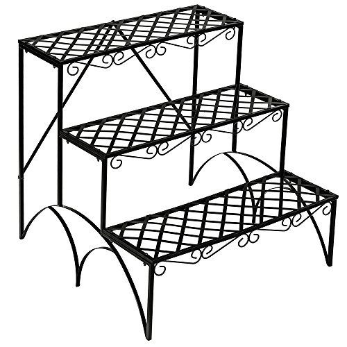 Estante de Plantas TECTAKE (Cinzento - Aço - 60 x 60 x 60 cm) TecTake - Móveis de exterior - aço, 60x60x60cm, cinzento
