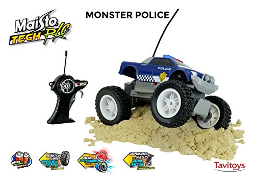 Carro Telecomandado RC MONSTER POLICE com Luzes e Som Maisto Tech - Brinquedos - telecomandado, luzes, som