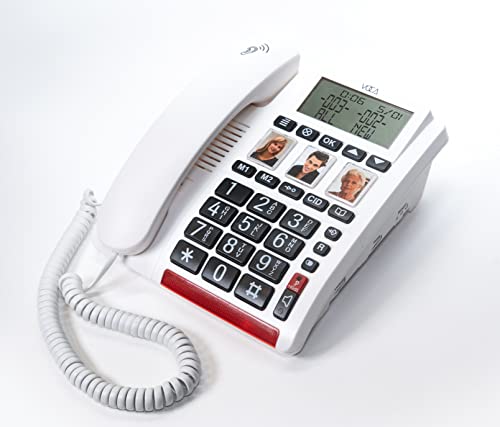 Telefone fixo com teclado grande e volume extra alto VOCA - Telefonia - telefone fixo, teclado grande, volume alto
