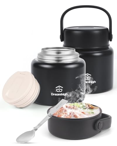 Termo de Alimentação DREAMHIGH 800 ml (Preto) Dreamhigh - Porta-alimentos e bebidas - 800 ml, preto, aço inoxidável
