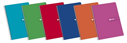 Cadernos ENRI 100430066 (Multicor - A4 - Quadriculado) Enri - Cadernos e bloco de notas - multicor, a4, quadriculado, 90g/m