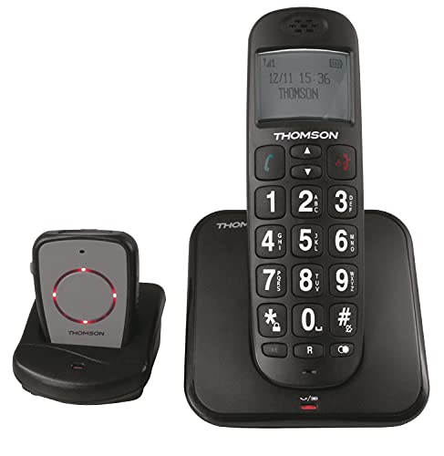 Telefone sem fio THOMSON Conecto 300 Preto Thomson - Telefonia - telefone, sem fio, thomson conecto 300, preto, cabeça de telefone, alumínio