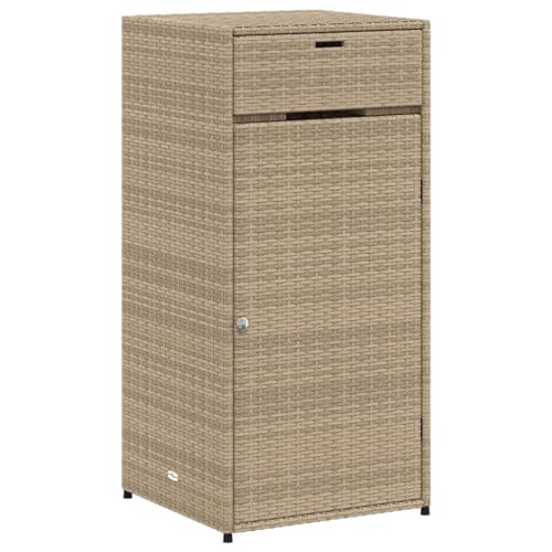 Armário de Jardim VIDAXL Rattan (Bege - 55 x 55 x 111 cm) vidaXL - Armários de armazenamento e armários de bloqueio - rattan, 55 x 55 x 111 cm, metal, porta