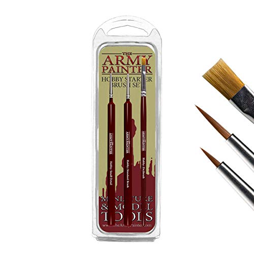 Conjunto de Pincéis THE ARMY PAINTER Hobby Starter The Army Painter - Ferramentas de medição e marcação de artesanato - 3 pincéis, miniaturas, pintura a dedo