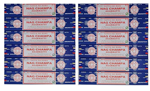 Incensos SATYA NAGCHAMPA (15g - 12 Unidades) Satya - Suportes de incenso - 15g, 12 unidades, naturais, biodegradáveis