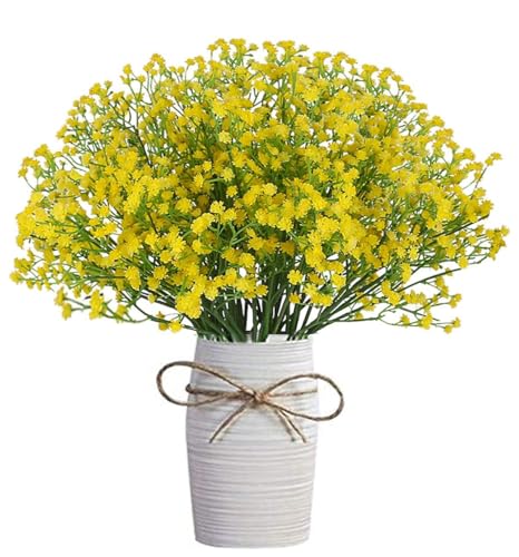 Flores ARTGEIST 6 Ramo Flor Artificial Gysphila Amarelo Uhky - Casa e jardim - 6 ramos, amarelo, alta qualidade, decoração