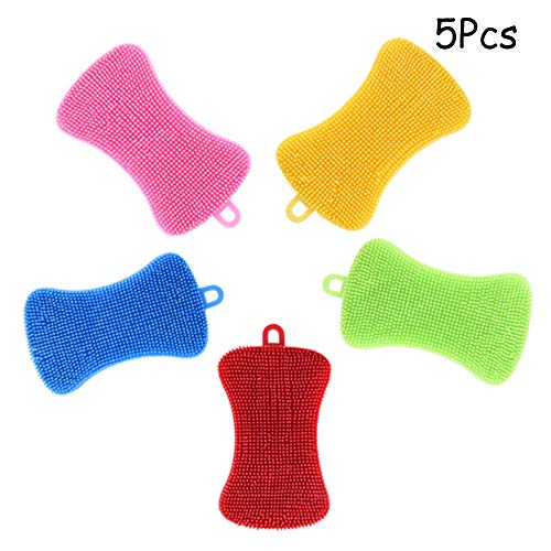 Conjunto de 5 Escovas para Cozinha em Silicone Intvn INTVN - Suprimentos de limpeza doméstica - silicone, conjunto, escovas, cozinha