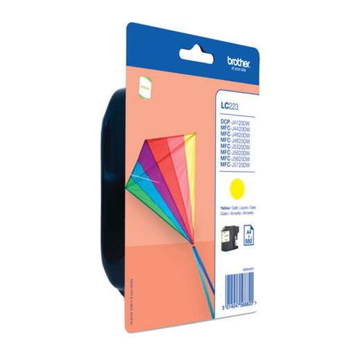 Tinteiro BROTHER LC-223Y - LC-223YBZ Amarelo Brother - Cartuchos de toner e jato de tinta - amarelo, brother dcp-j4120dw, mfc-j4420dw, original