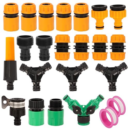 Conectores para Mangueiras BELLEVOUS (21 peças) BELLE VOUS - Acessórios e válvulas para mangueira de jardim - conectores, mangueiras, 21 peças, adaptadores, separador de água