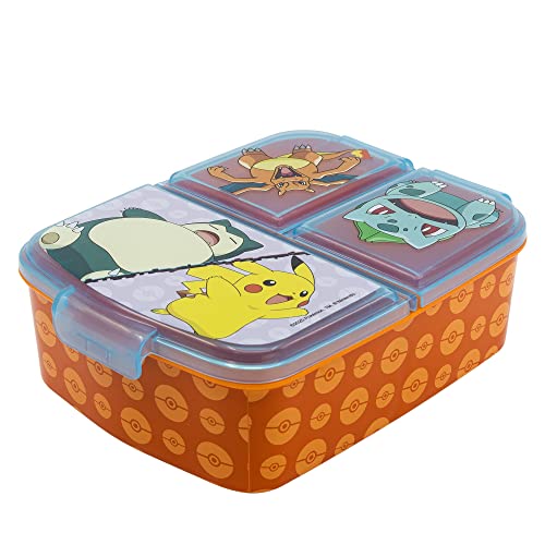 Caixa de Alimentação Pokémon (Idade Mínima Recomendada: 4 anos) 1657 - Lancheiras e sacos - 3 compartimentos, plástico não tóxico, 4 anos