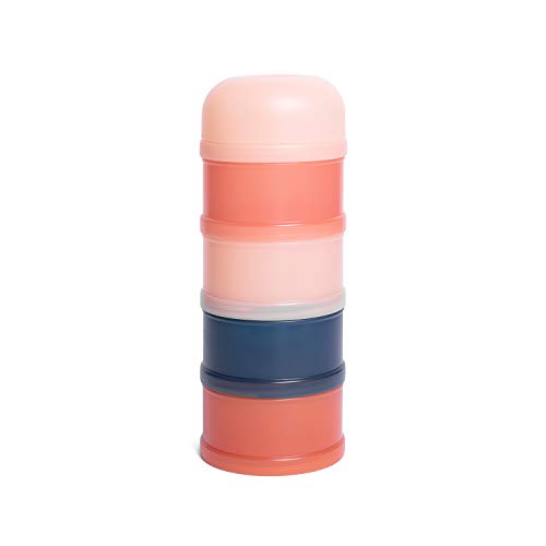 Suavinex Porta Leite em Pó e Cereais Rosa Suavinex - Recipientes de armazenamento de alimentos - 4 compartimentos, pico facilitador, rosca, fácil de limpar