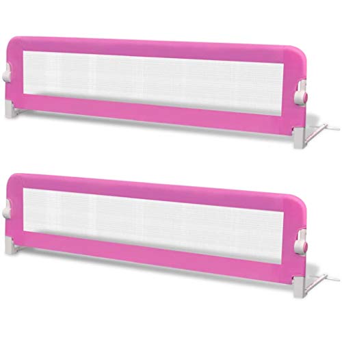 Conjunto de 2 Barras de Segurança VidaXL para Cama de Crianças 150x42 cm Rosa vidaXL - Móveis para bebês e crianças pequenas - segurança, cama de criança, rosa, 150x42 cm