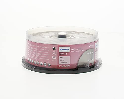 Disco de DVD virgem PHILIPS MAGNETICOS DM4S6B25F Philips - Mídias vazias - 4,7 GB, 25 unidades, DVD-R, 16x