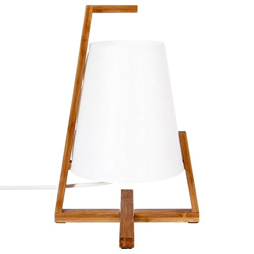 Candeeiro de Pé de Madeira e Tecido de Plástico H31 atmosphera - Luminárias - madeira, tecido de plástico, bambu
