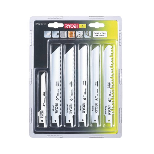 Conjunto de 6 Lâminas para Serra Tico-Tico RYOBI RAK06RB Ryobi - Lâminas de serra - conjunto, 6 laminas, serra tico-tico