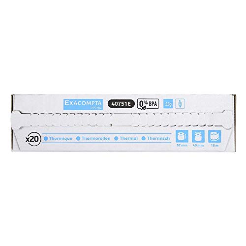 Caixa de Arrumação EXACOMPTA (Branco - Polipropileno - 6.5x4.2x0.8 cm) EXACOMPTA - Rolo de papel para recibos e máquinas de adição - polipropileno, 6.5x4.2x0.8 cm