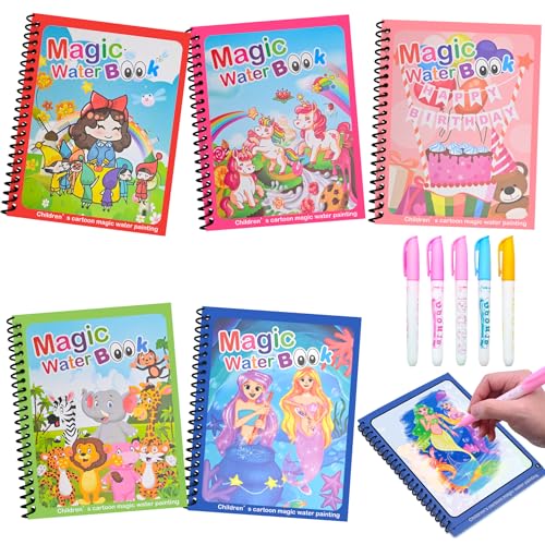 Livro de Desenho com Água Spreckenk 5 Peças sprecenk - Brinquedos de arte e desenho - conjunto, livros de desenho, águamágica, lápis de água
